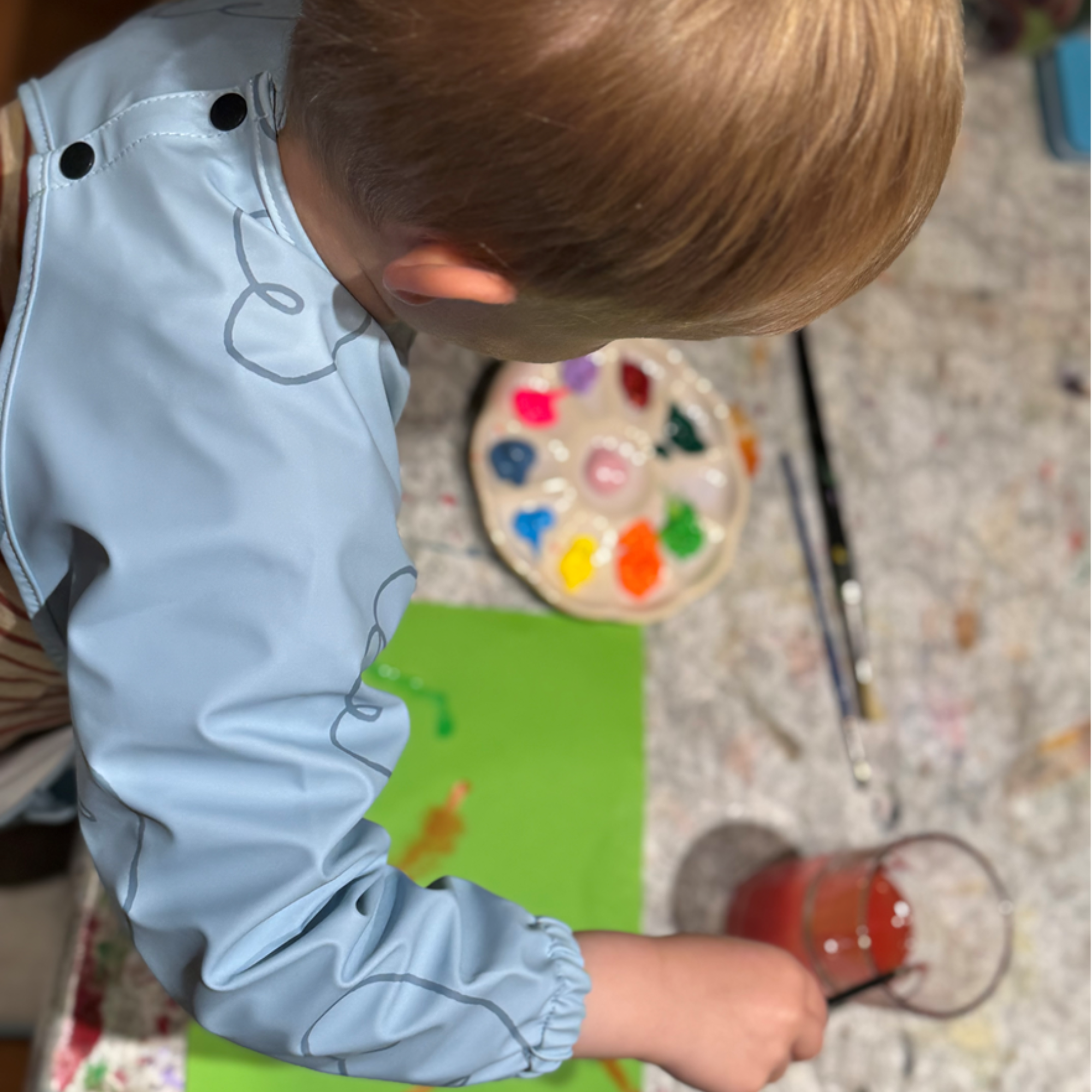 Trollefant Hagesmæk med ærmer – 2-pak, Blå