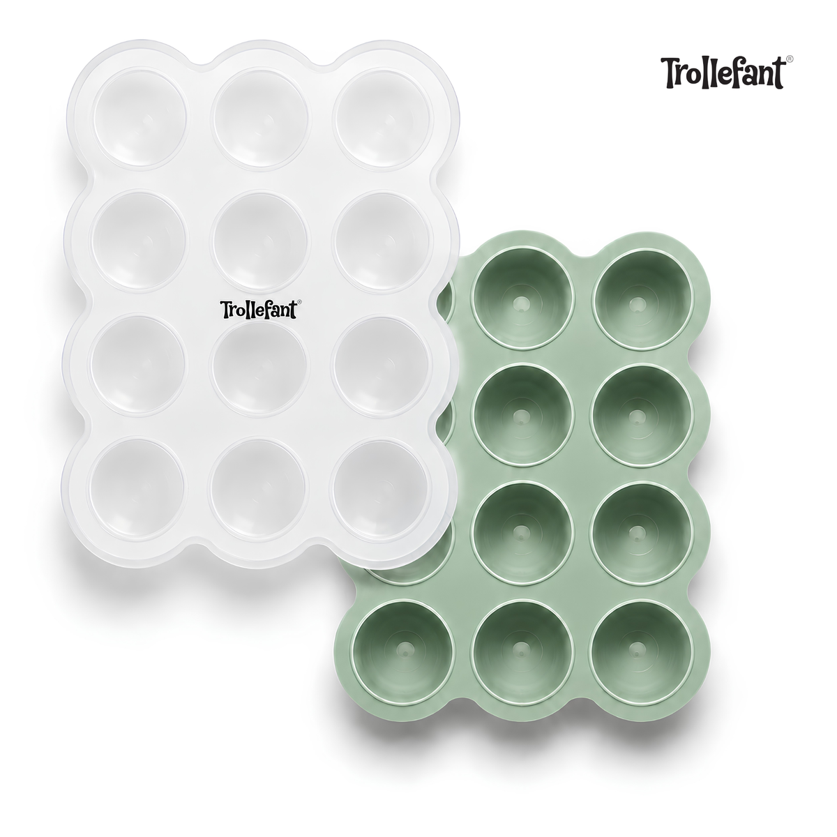 Trollefant Fryseform med låg, 12x45 ml, Grøn