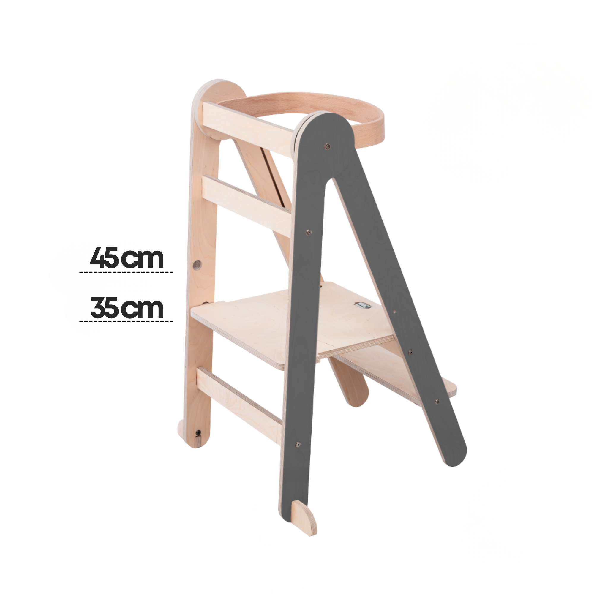 Tower Fold – fleksibel, sammenklappelig læringstårn, grå