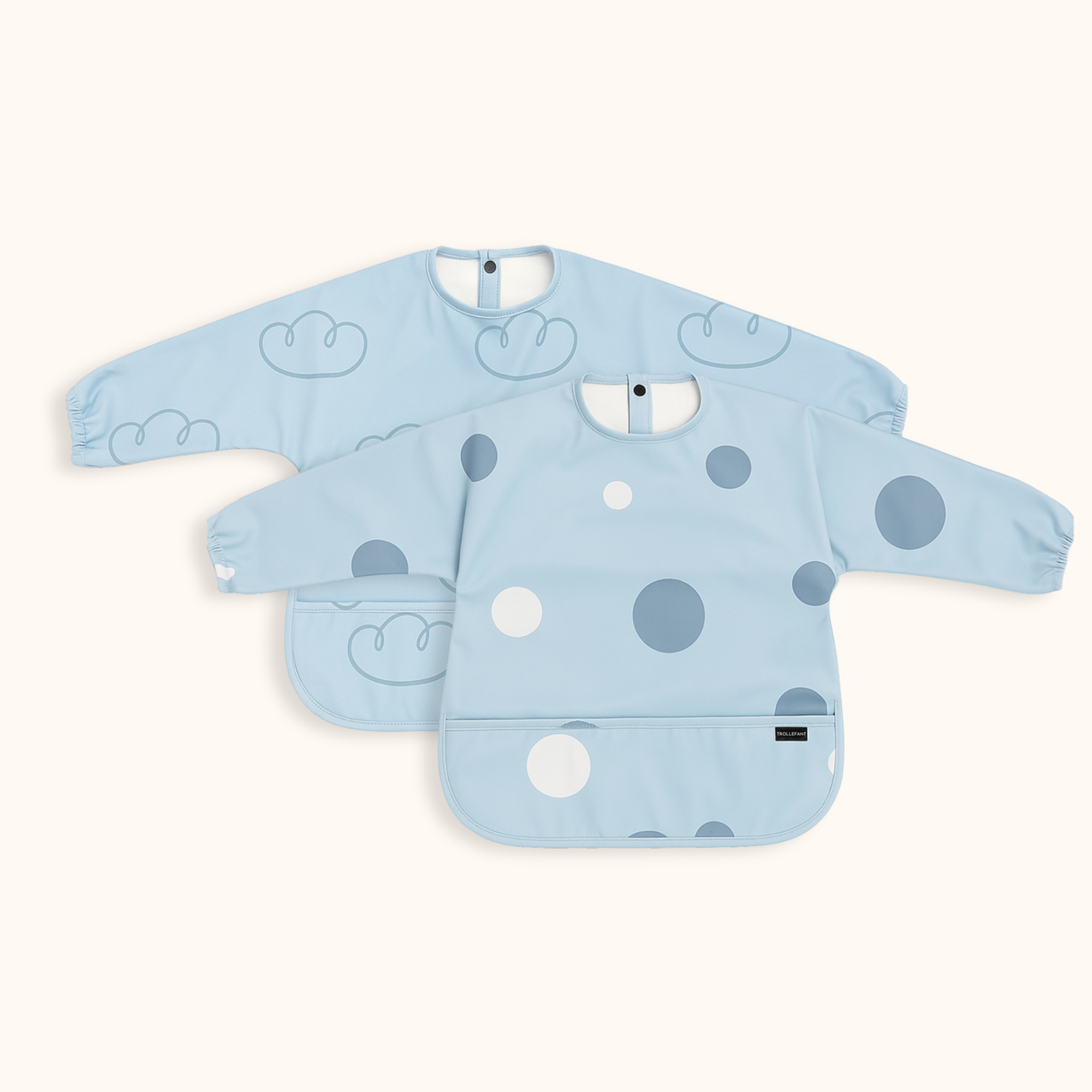 Trollefant Hagesmæk med ærmer – 2-pak, Blå