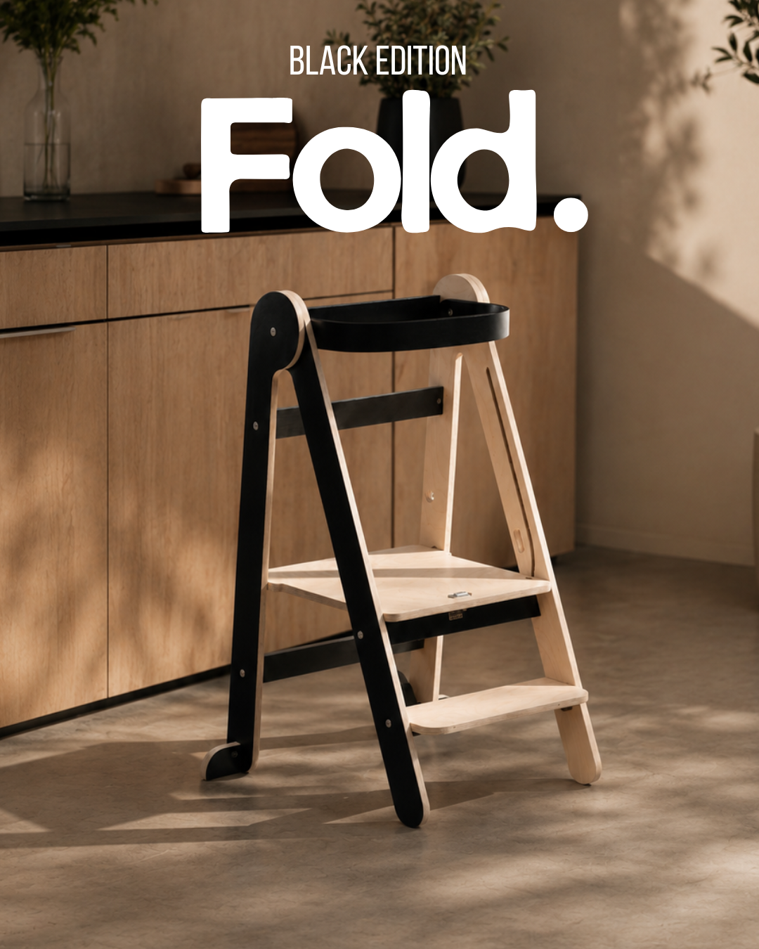 Tower Fold – fleksibel, sammenklappelig køkkenhjælper, Black Limited Edition