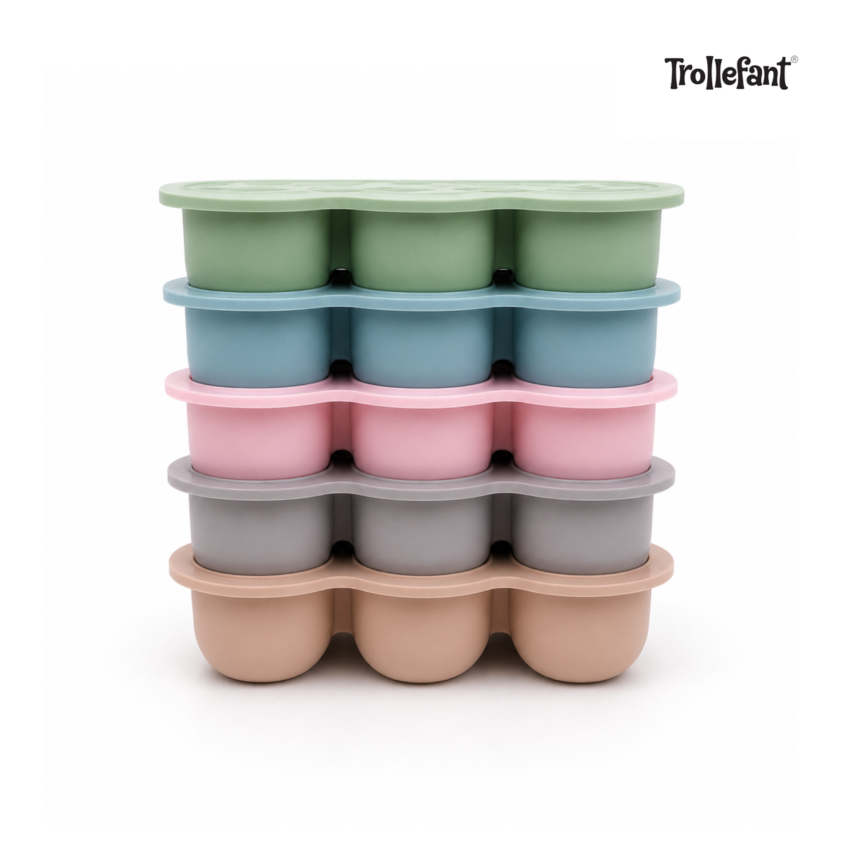 Trollefant Fryseform med låg, 12x45 ml, Blå