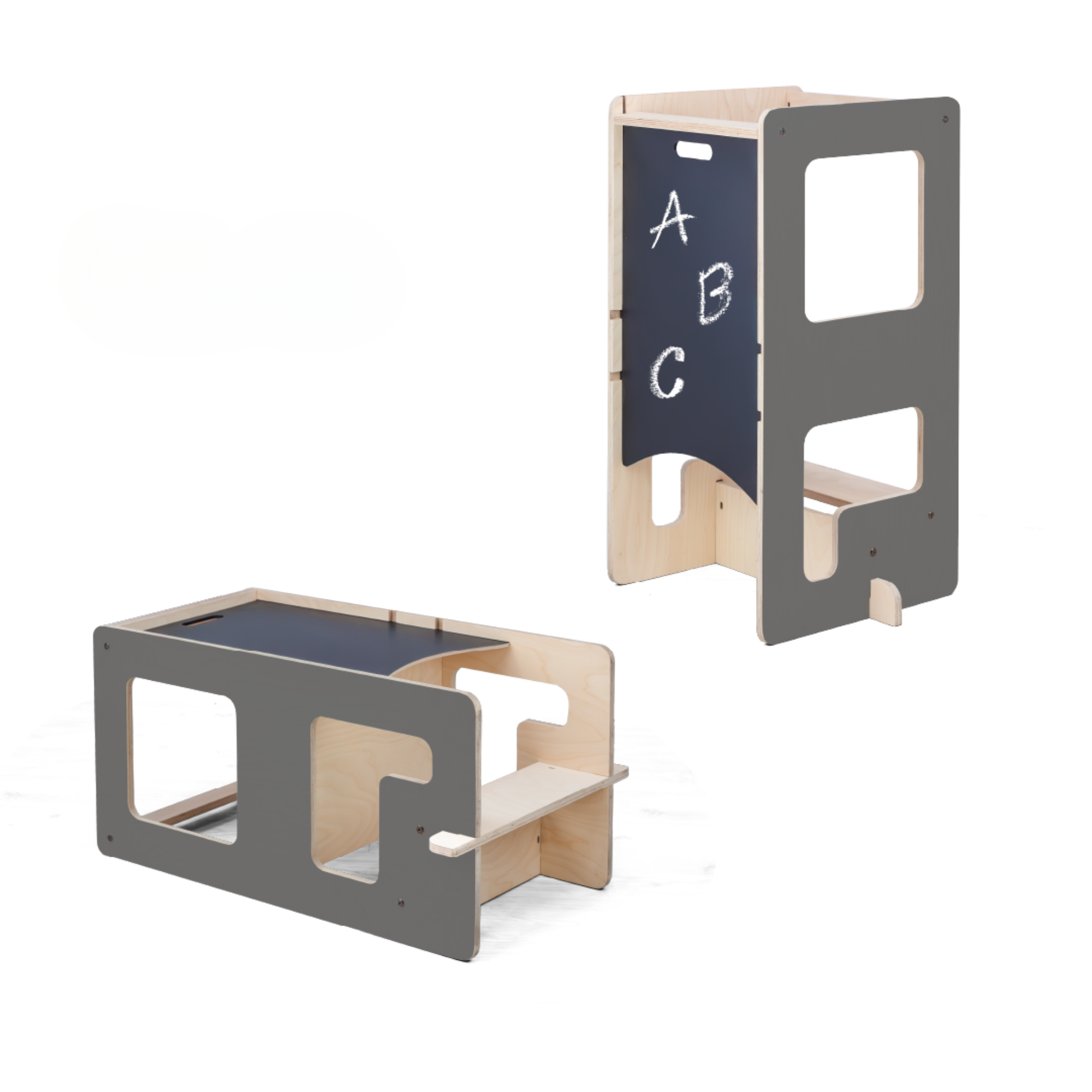 Kule Flip, grå – fleksibel køkken- og aktivitetsplatform