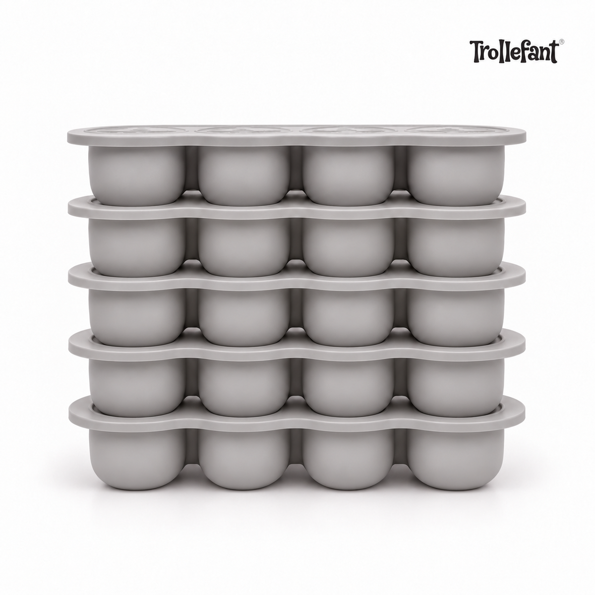 5x Trollefant fryseform med låg – 12 × 45 ml