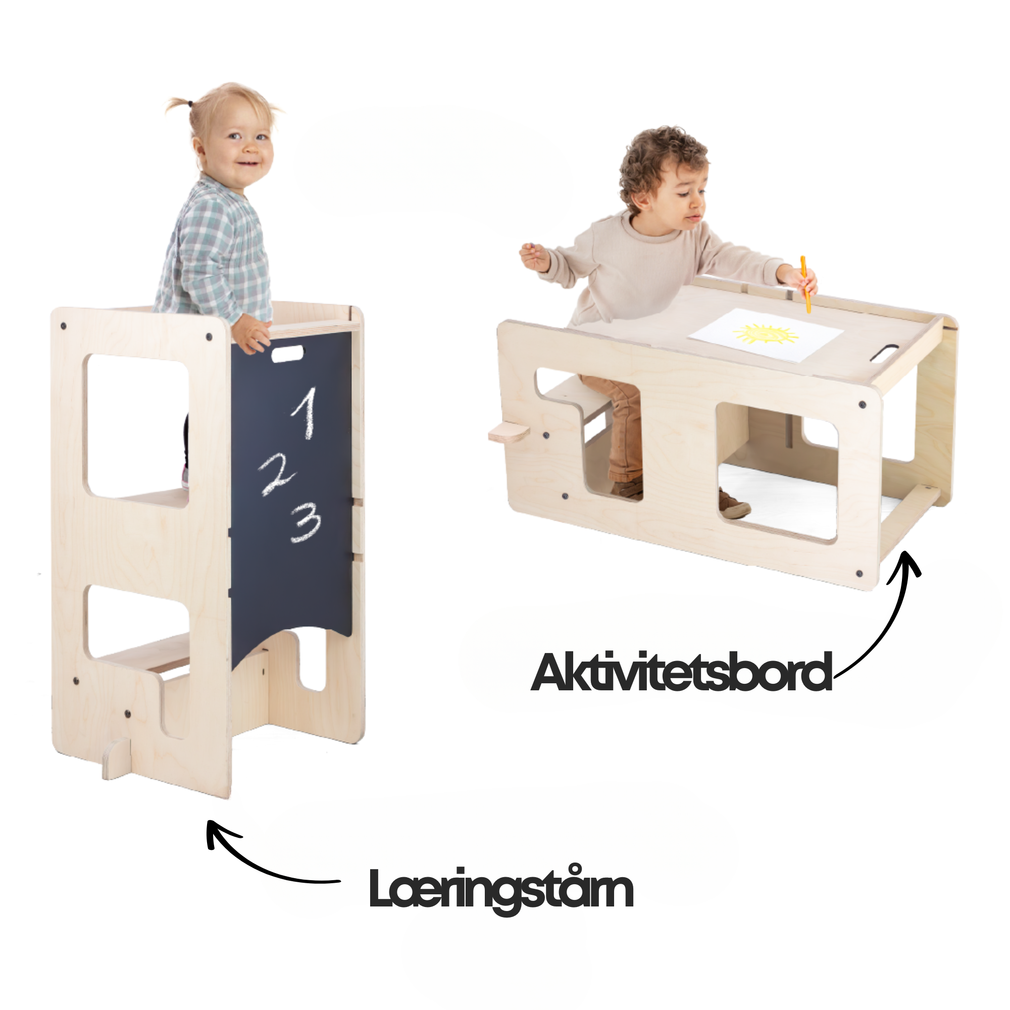 Kule Flip, natur – fleksibel køkken- og aktivitetsplatform