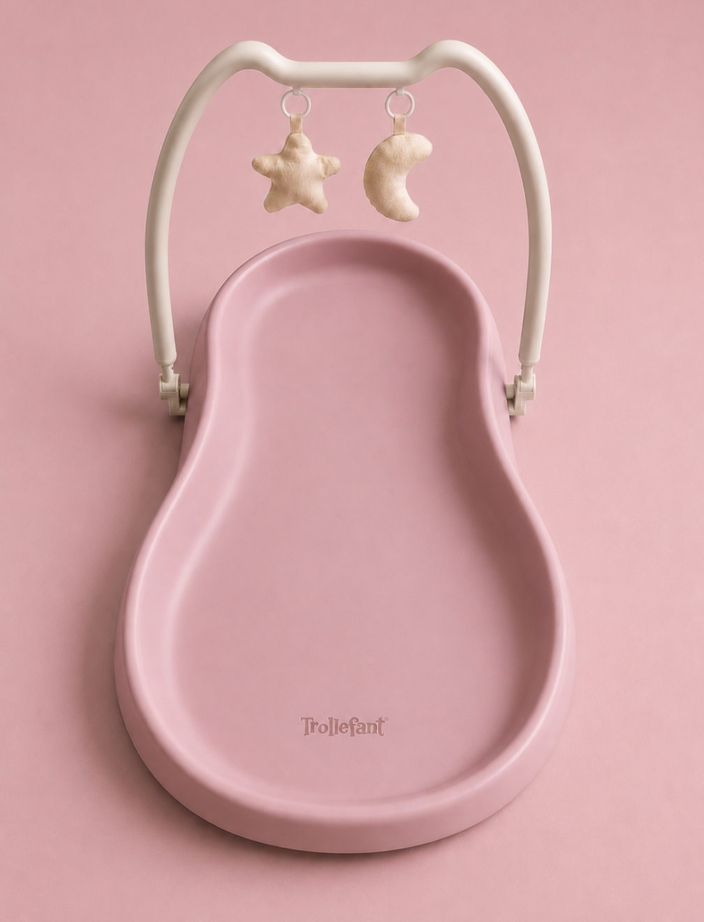 Trollefant puslepude med aftagelig legebøjle, rosa