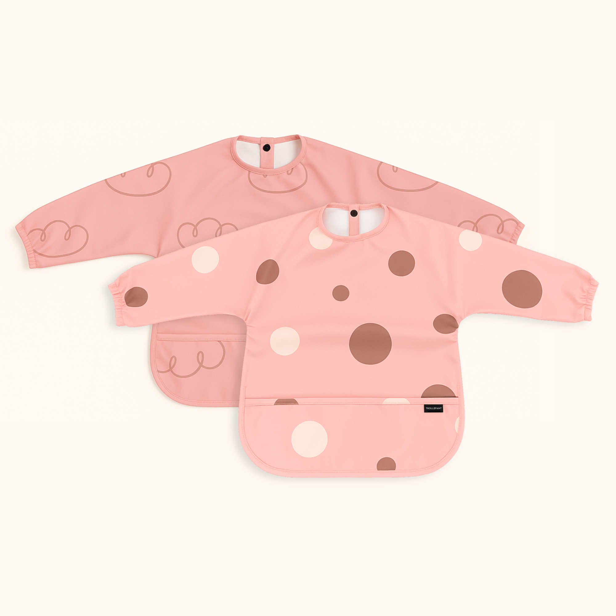 Trollefant Hagesmæk med ærmer – 2-pak, Rosa