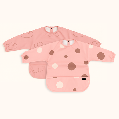 Trollefant Hagesmæk med ærmer – 2-pak, Rosa