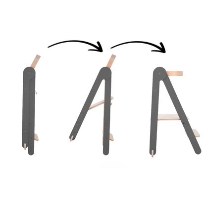 Tower Fold – fleksibel, sammenklappelig læringstårn, grå