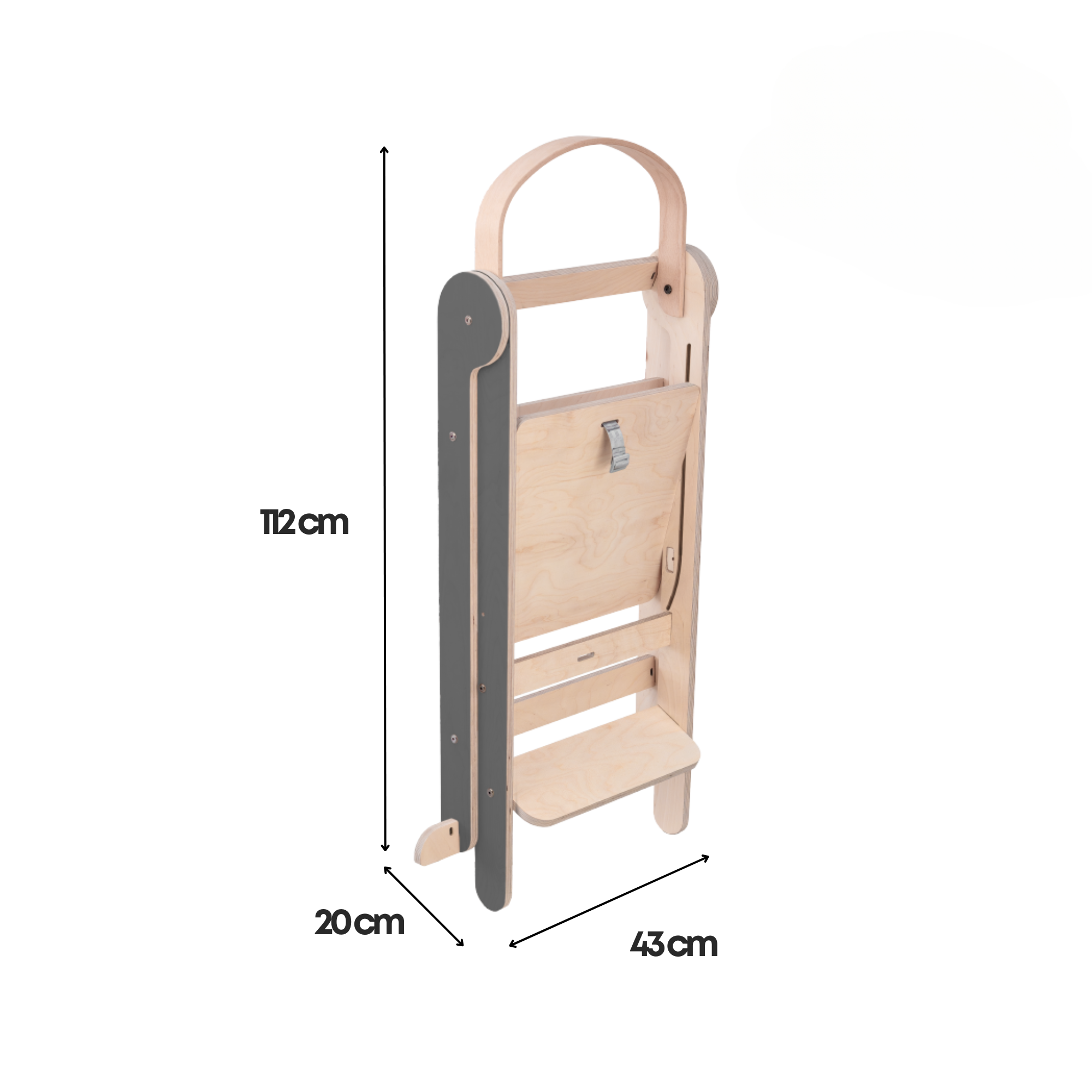 Tower Fold – fleksibel, sammenklappelig læringstårn, grå