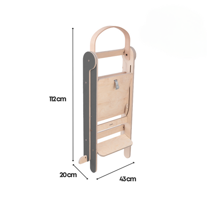 Tower Fold – fleksibel, sammenklappelig læringstårn, grå