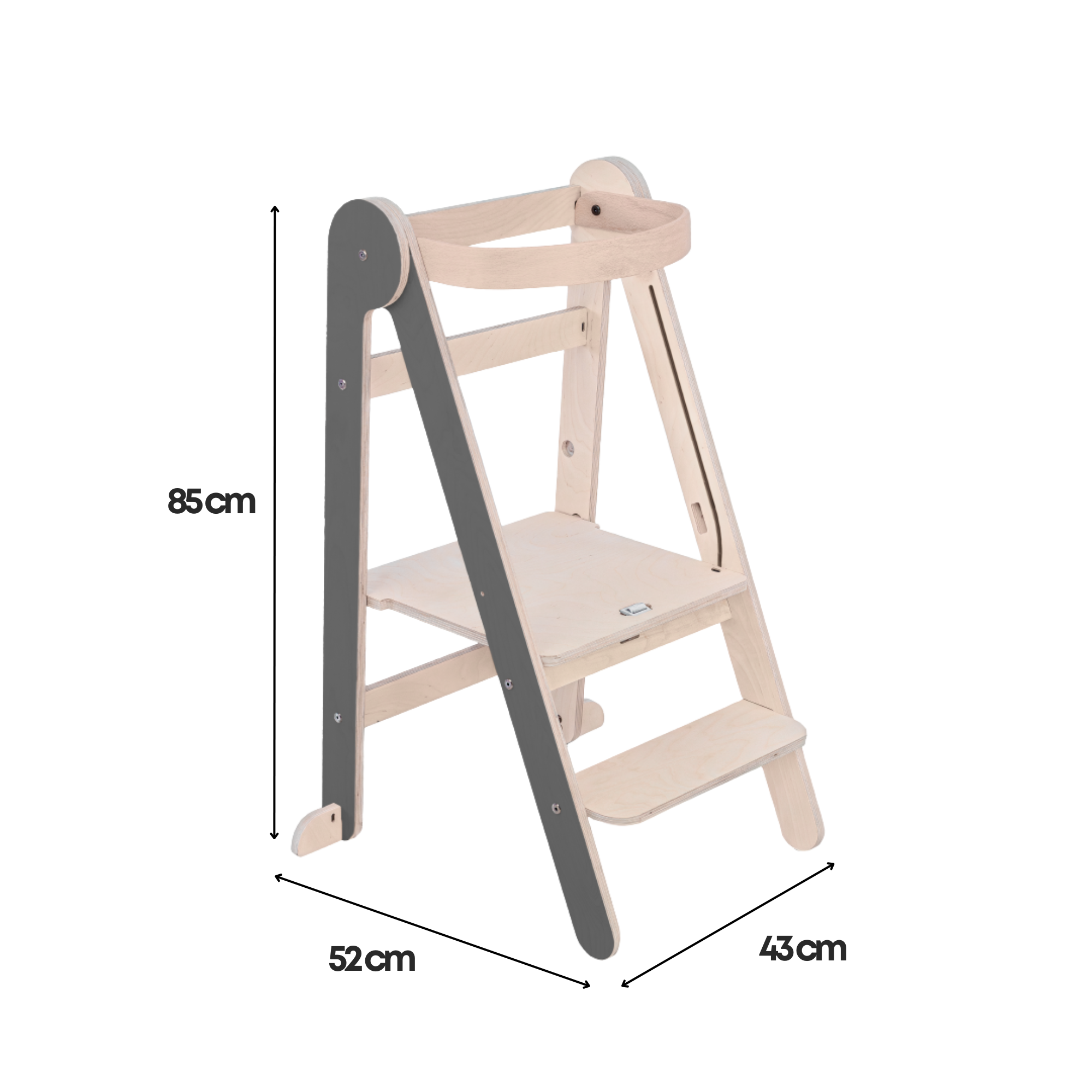 Tower Fold – fleksibel, sammenklappelig læringstårn, grå