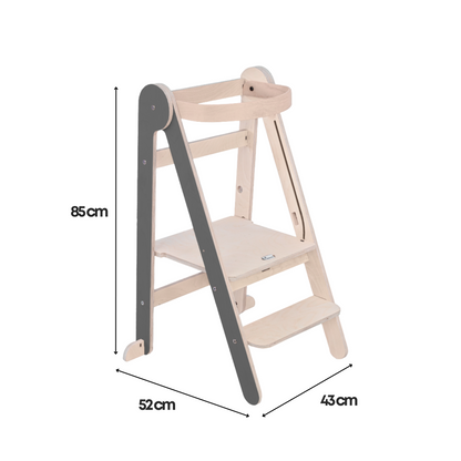 Tower Fold – fleksibel, sammenklappelig læringstårn, grå