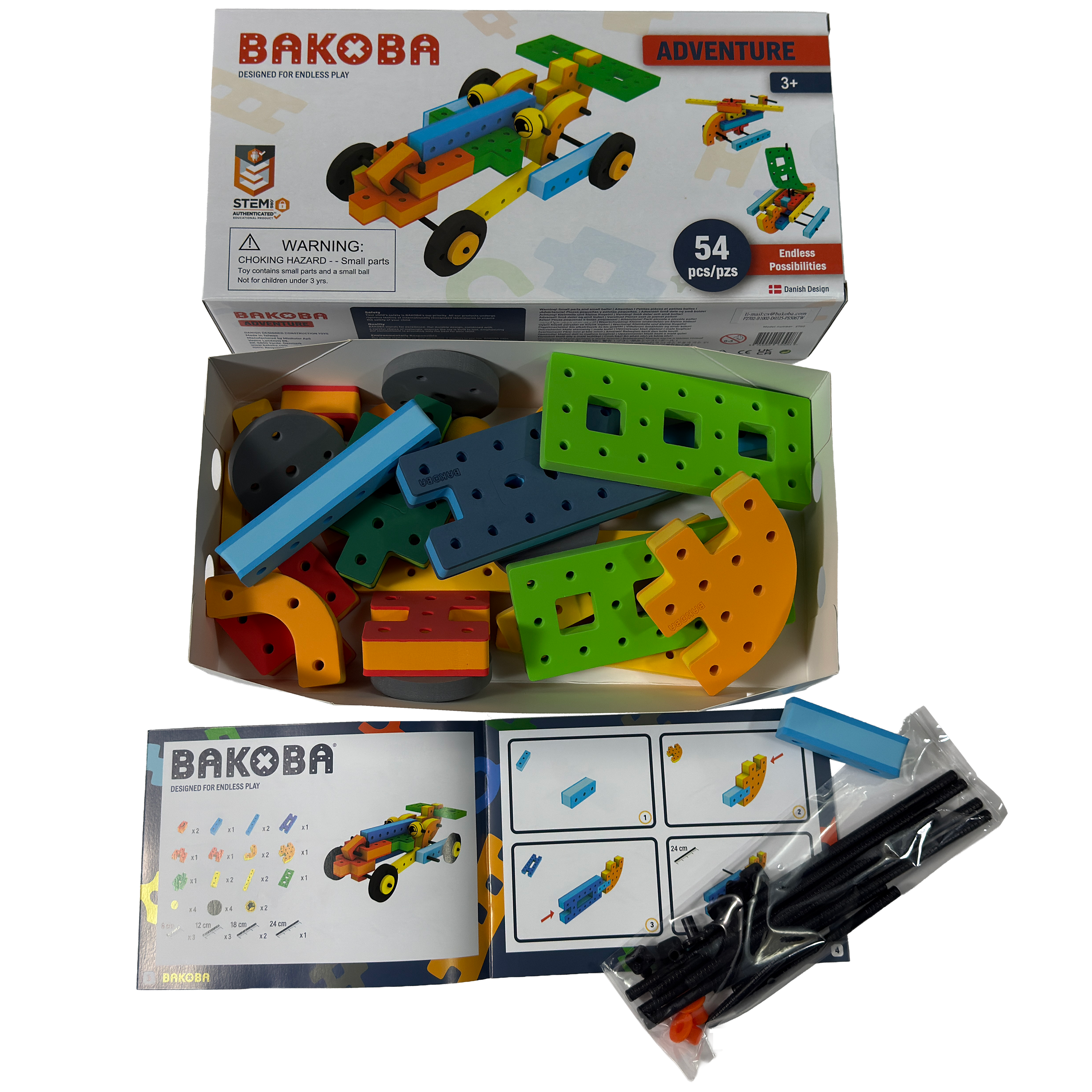BAKOBA Adventurer – byggesæt i blødt skum (54 dele)
