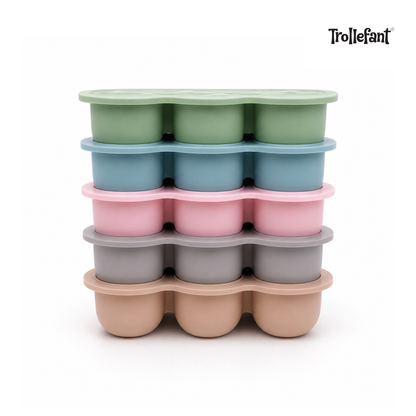 Trollefant Fryseform med låg, 12x45 ml, Blå