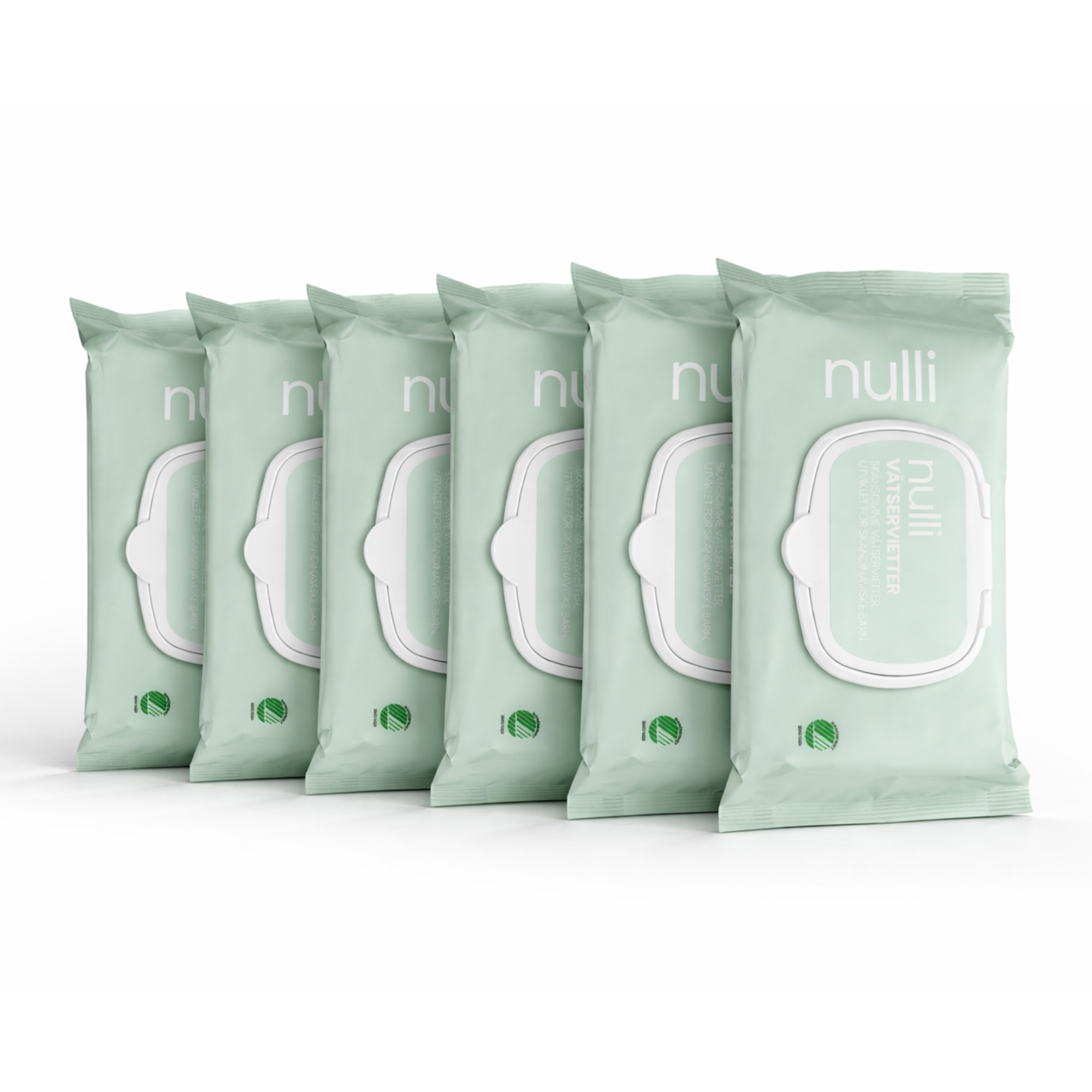 6x Nulli vådservietter 72 stk. Svanemærket