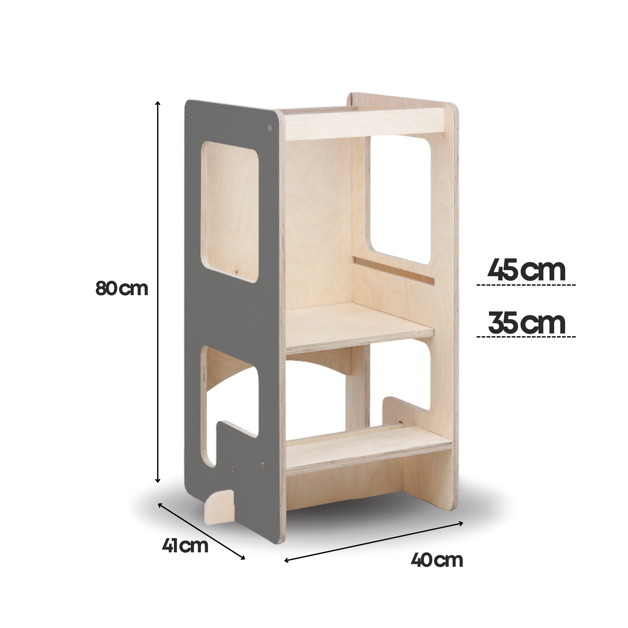 Kule Flip, grå – fleksibel køkken- og aktivitetsplatform