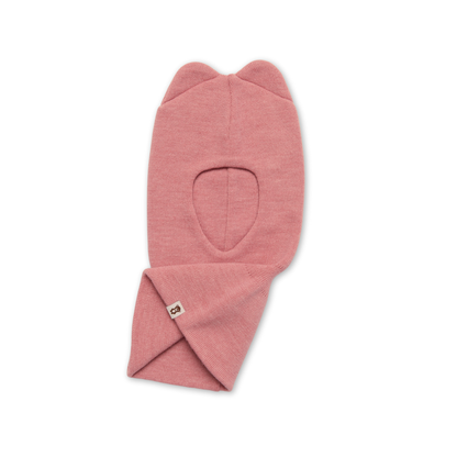 Balaklava i merinould, rosa