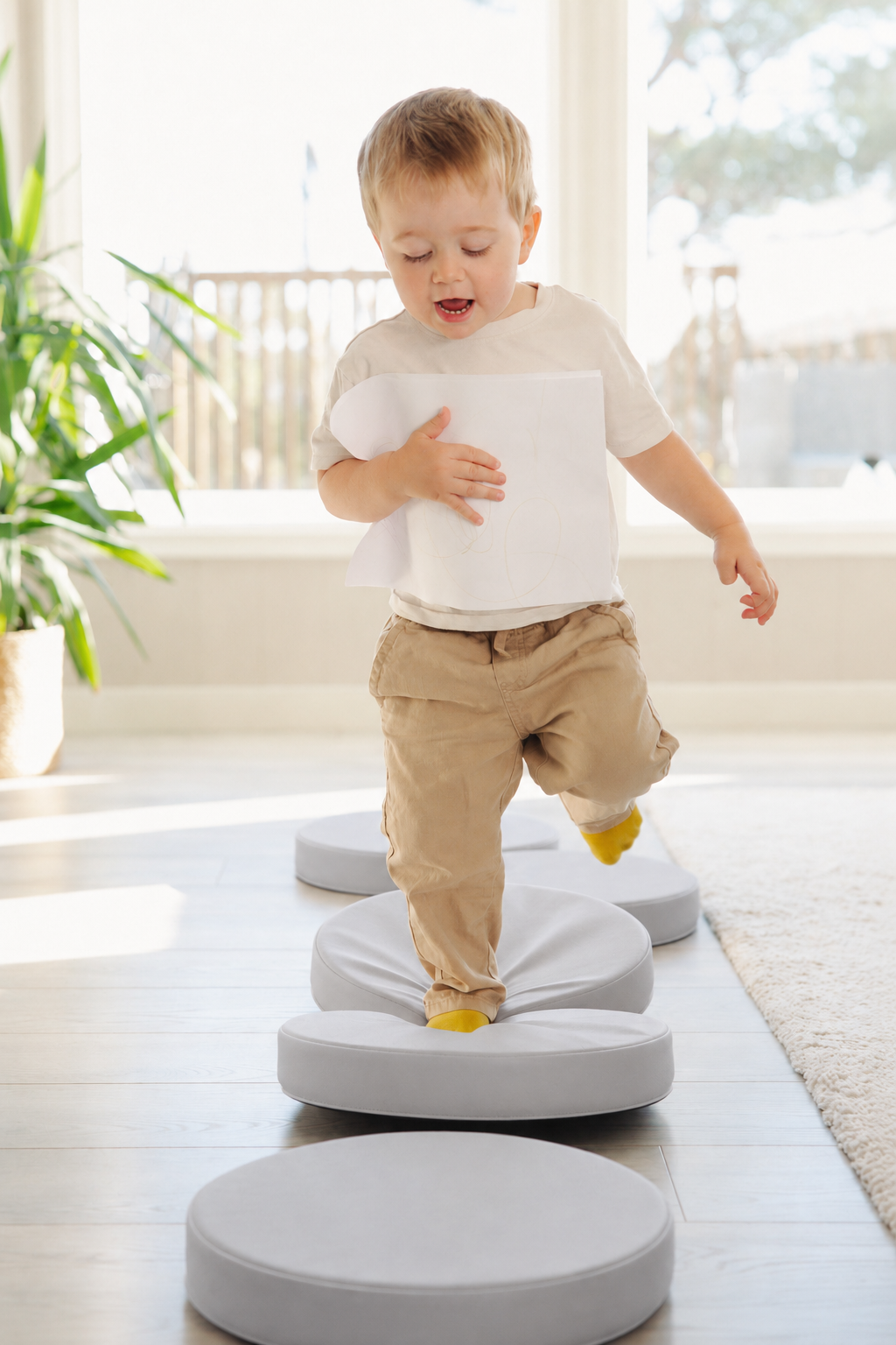 Trollefant Balancepuder – 6-pak, Lysegrå