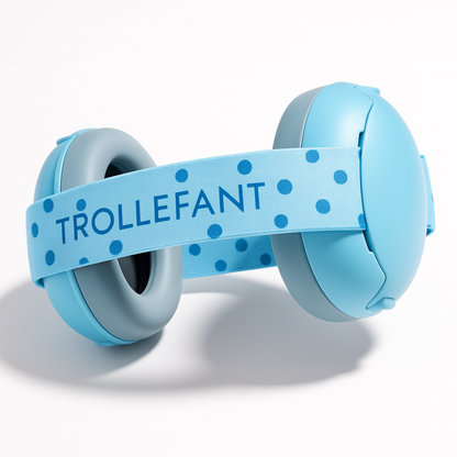 Trollefant høreværn til baby, blå