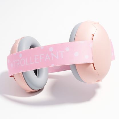 Trollefant høreværn til baby 2 i 1, rosa