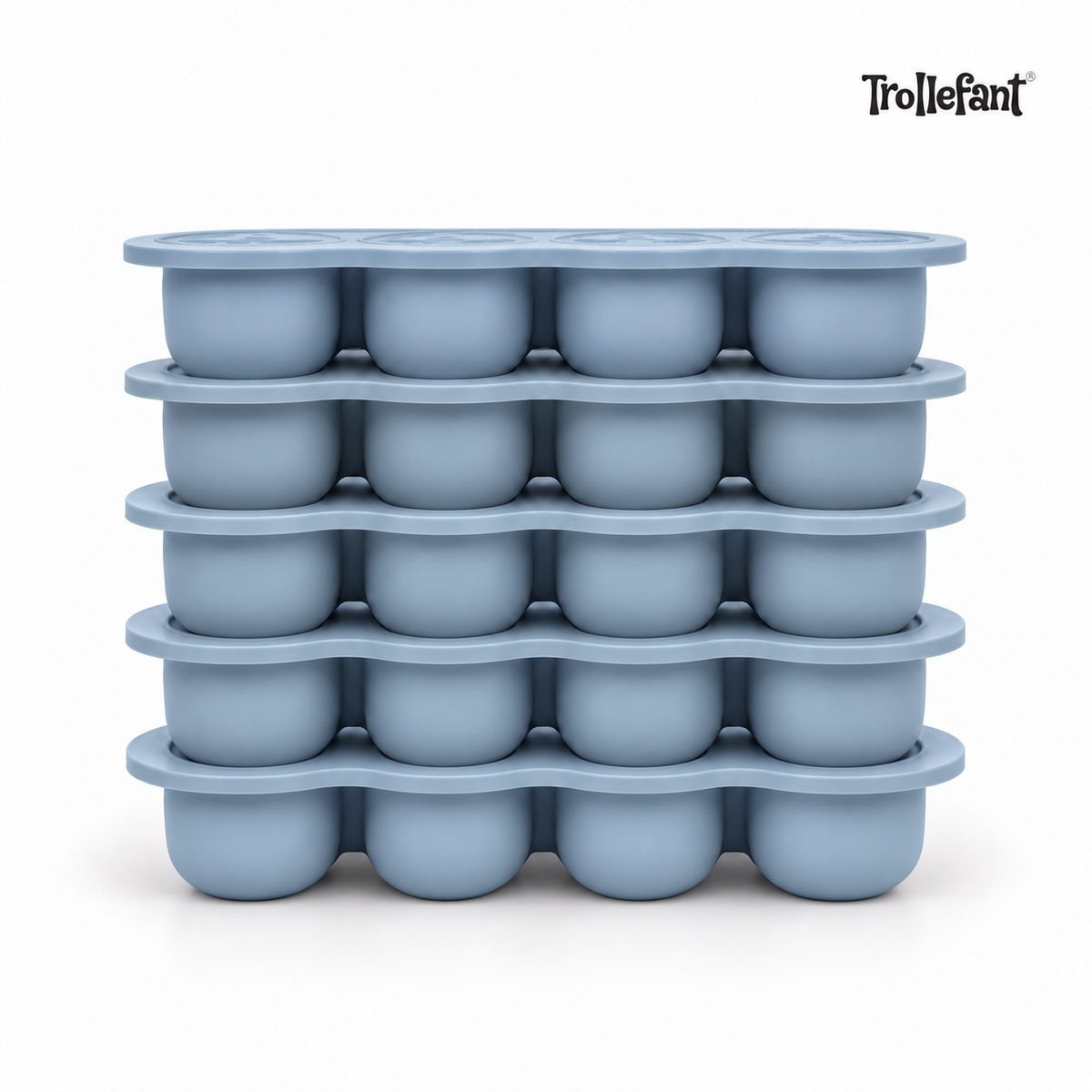 5x Trollefant fryseform med låg – 12 × 45 ml