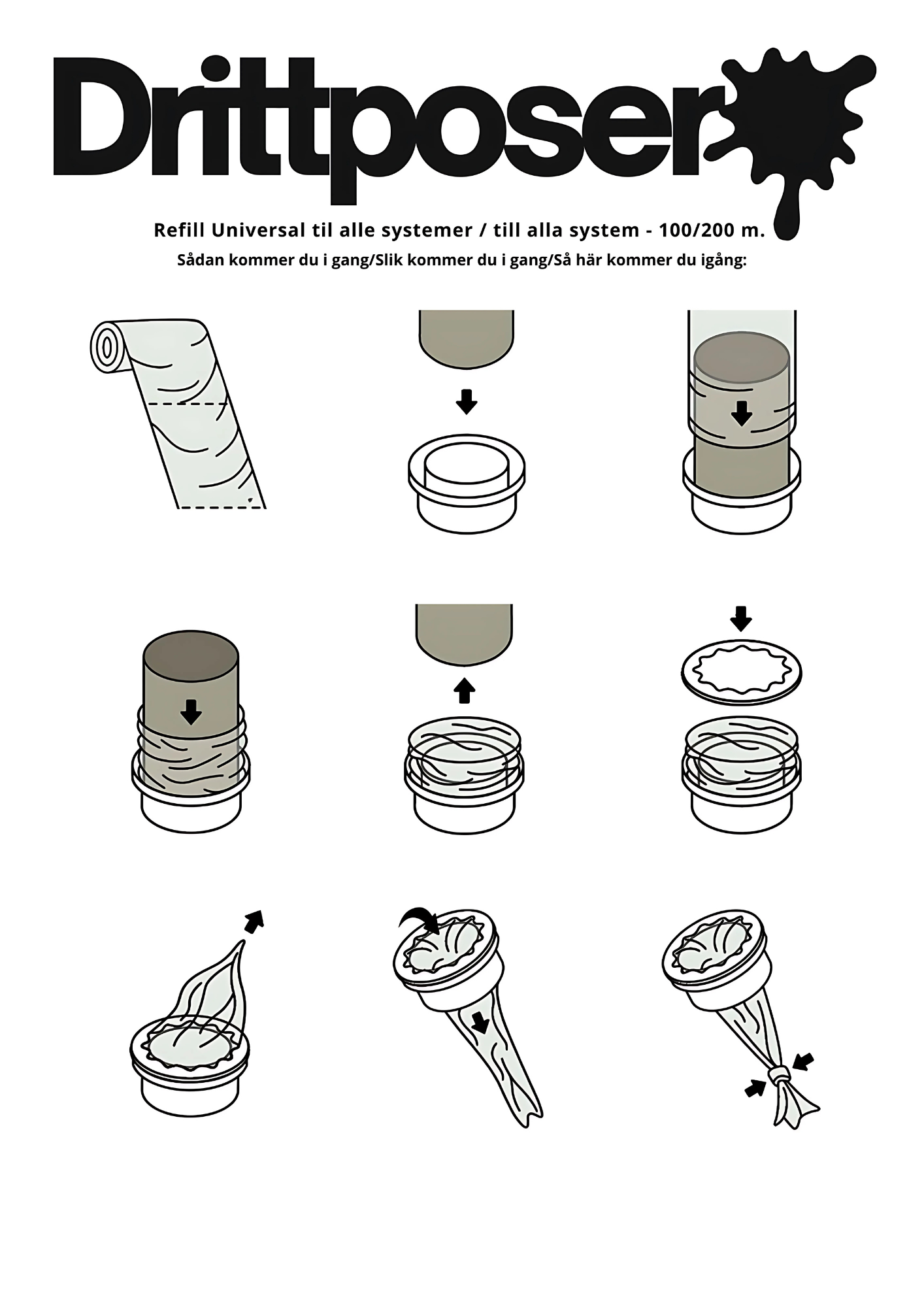 Refill Universal til alle systemer - 200 m