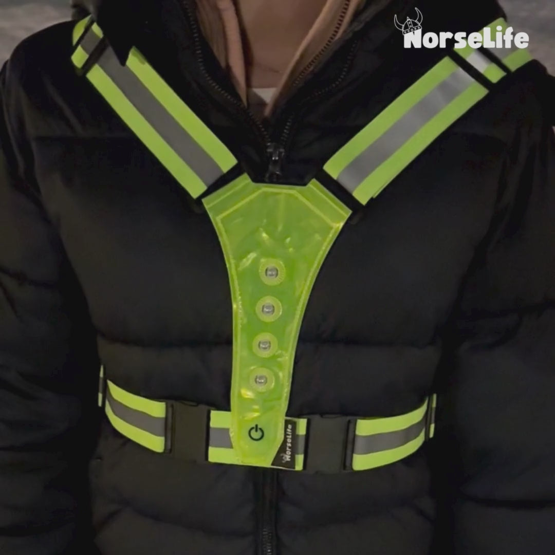 Norselife Refleksvest med LED-lys – Vælg farve